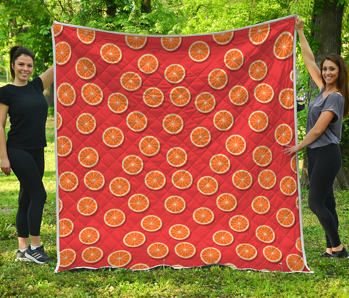 Orange Slices Pattern Print Quilt