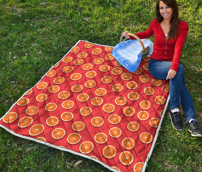 Orange Slices Pattern Print Quilt