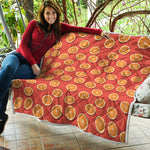 Orange Slices Pattern Print Quilt