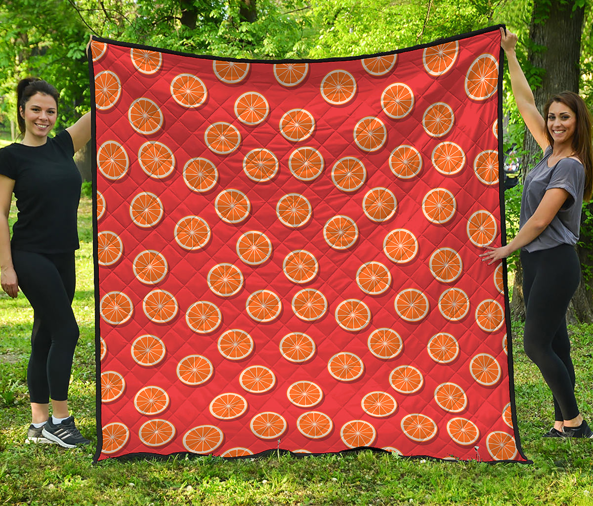 Orange Slices Pattern Print Quilt