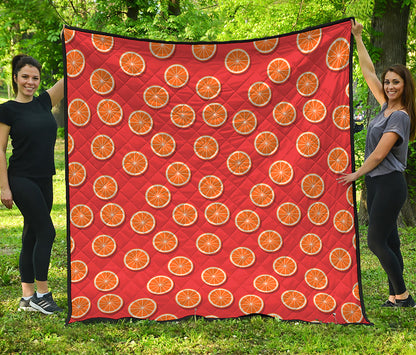 Orange Slices Pattern Print Quilt