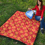 Orange Slices Pattern Print Quilt