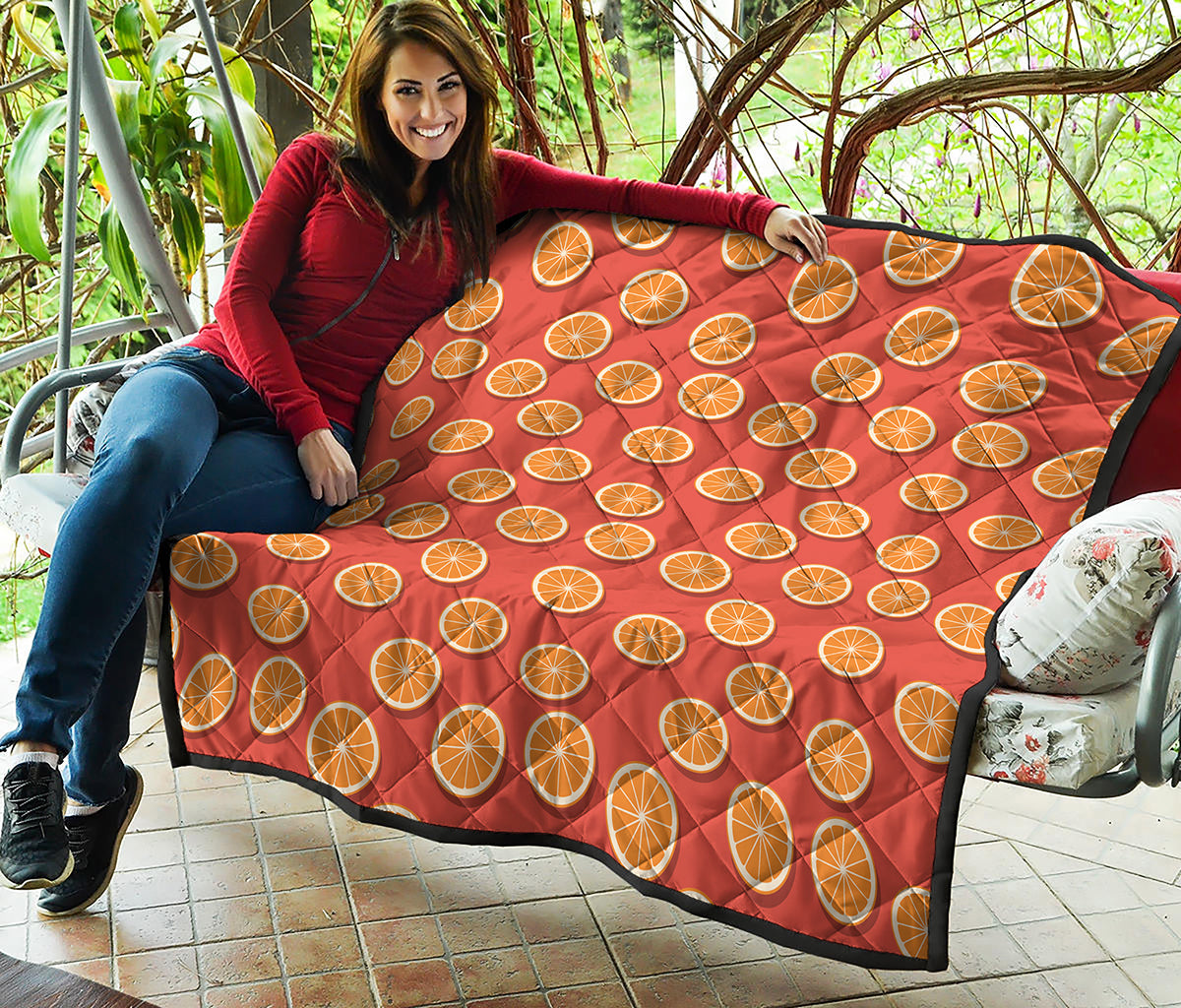 Orange Slices Pattern Print Quilt