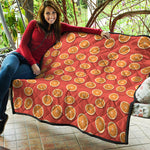 Orange Slices Pattern Print Quilt