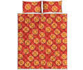 Orange Slices Pattern Print Quilt Bed Set