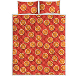 Orange Slices Pattern Print Quilt Bed Set