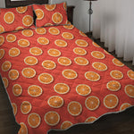 Orange Slices Pattern Print Quilt Bed Set