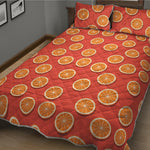 Orange Slices Pattern Print Quilt Bed Set