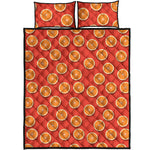 Orange Slices Pattern Print Quilt Bed Set