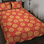 Orange Slices Pattern Print Quilt Bed Set