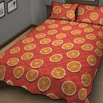 Orange Slices Pattern Print Quilt Bed Set