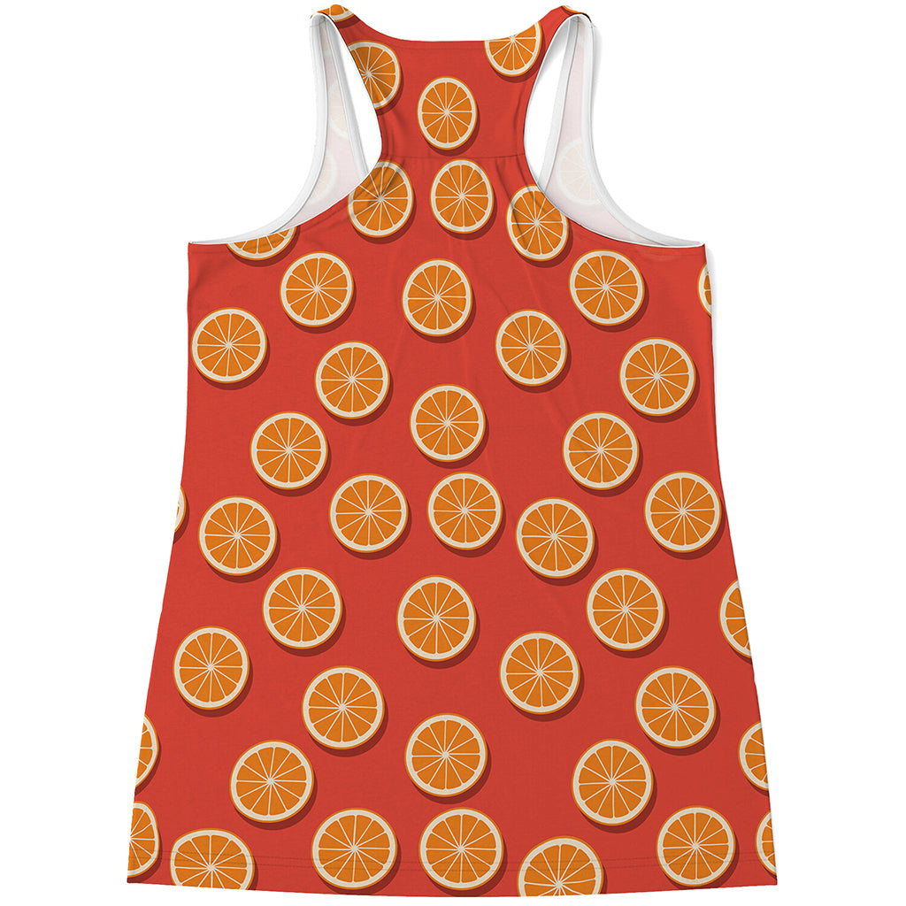 Orange Slices Pattern Print Women's Racerback Tank Top