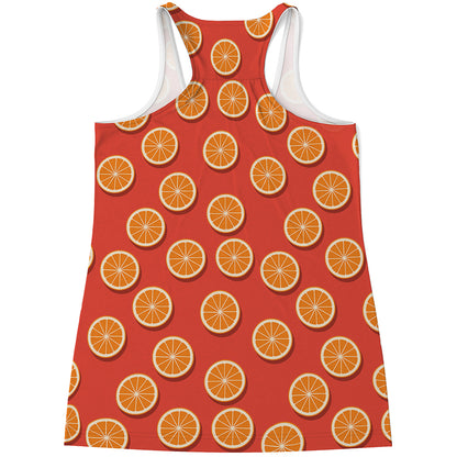 Orange Slices Pattern Print Women's Racerback Tank Top