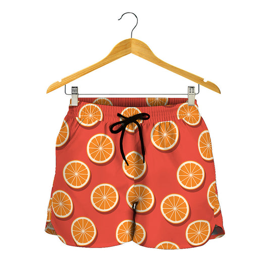 Orange Slices Pattern Print Women's Shorts