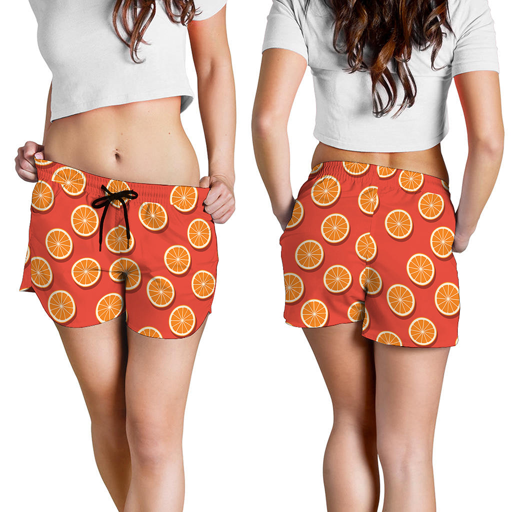 Orange Slices Pattern Print Women's Shorts
