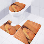 Orange Snake Print 3 Piece Bath Mat Set