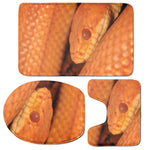 Orange Snake Print 3 Piece Bath Mat Set