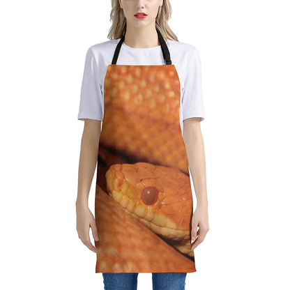 Orange Snake Print Apron