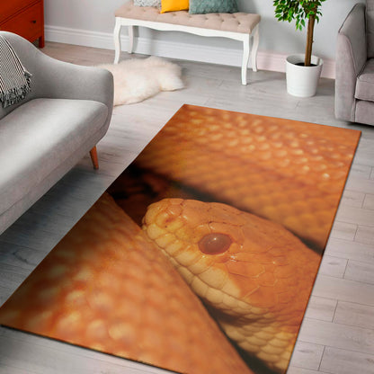 Orange Snake Print Area Rug