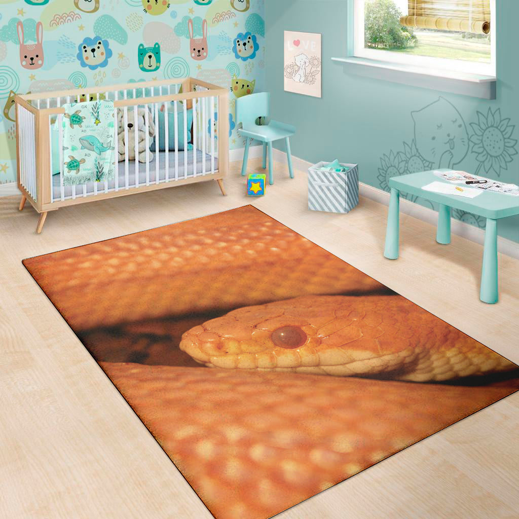 Orange Snake Print Area Rug