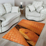 Orange Snake Print Area Rug