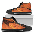 Orange Snake Print Black High Top Sneakers