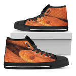 Orange Snake Print Black High Top Shoes