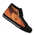 Orange Snake Print Black High Top Shoes