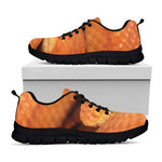 Orange Snake Print Black Sneakers