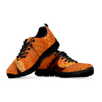 Orange Snake Print Black Sneakers