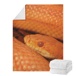 Orange Snake Print Blanket
