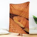 Orange Snake Print Blanket
