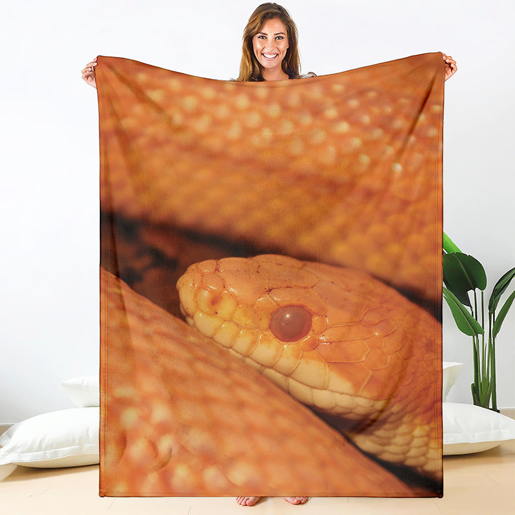 Orange Snake Print Blanket