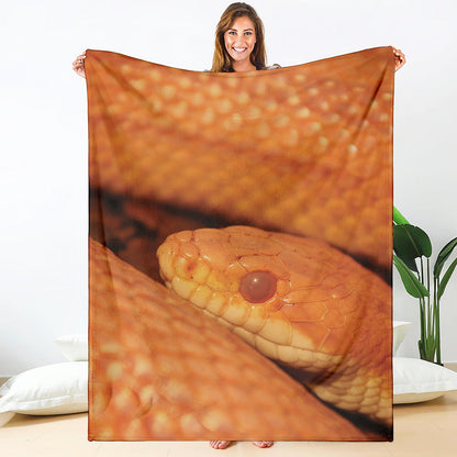 Orange Snake Print Blanket