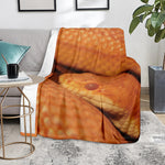 Orange Snake Print Blanket