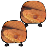 Orange Snake Print Car Headrest Covers