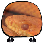 Orange Snake Print Car Headrest Covers