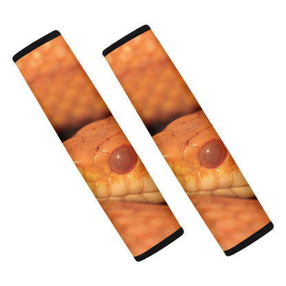 Orange Snake Print Car Seat Belt Covers