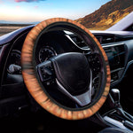 Orange Snake Print Car Steering Wheel Cover