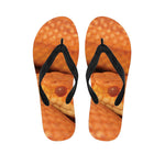 Orange Snake Print Flip Flops