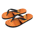 Orange Snake Print Flip Flops