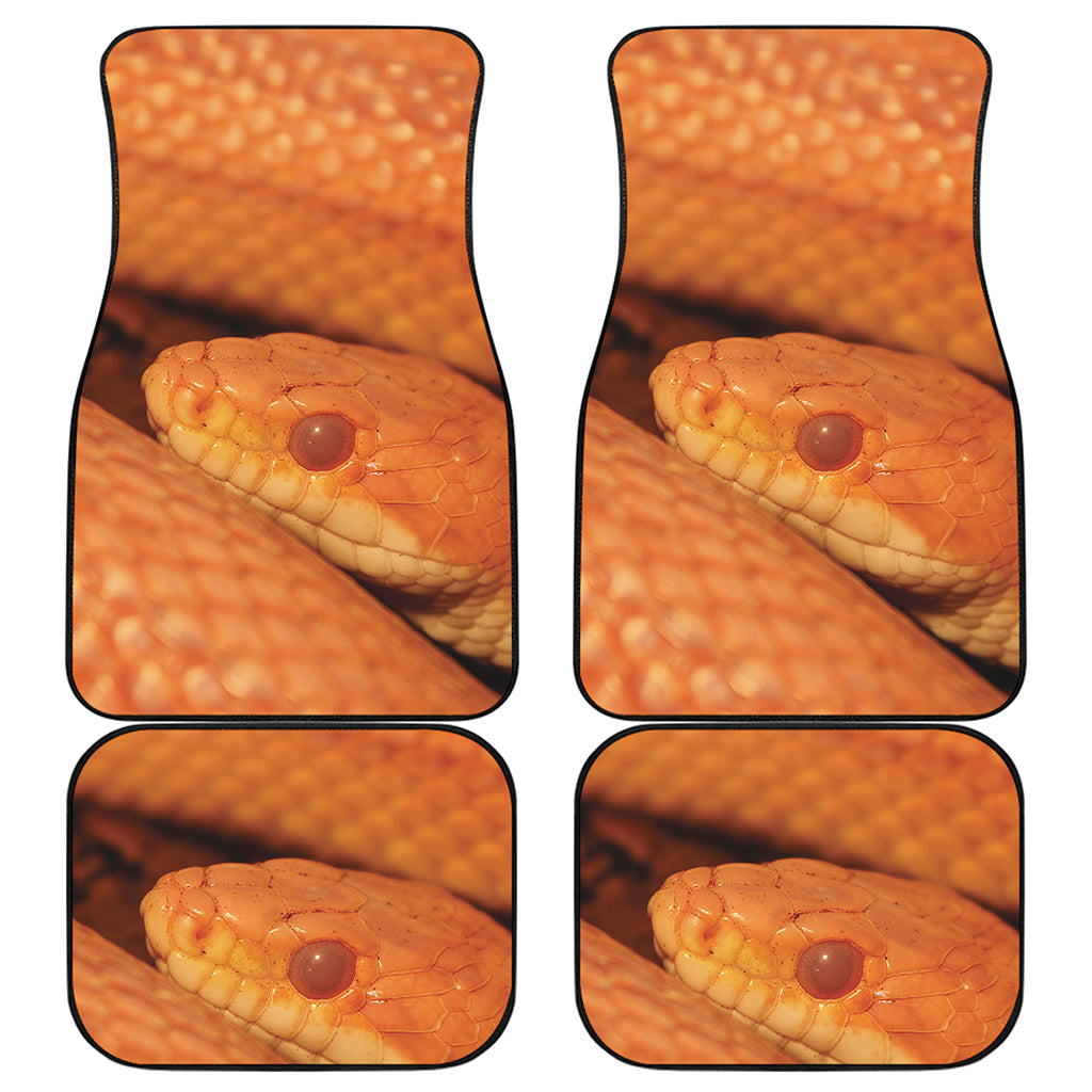 Orange Snake Print Front and Back Car Floor Mats