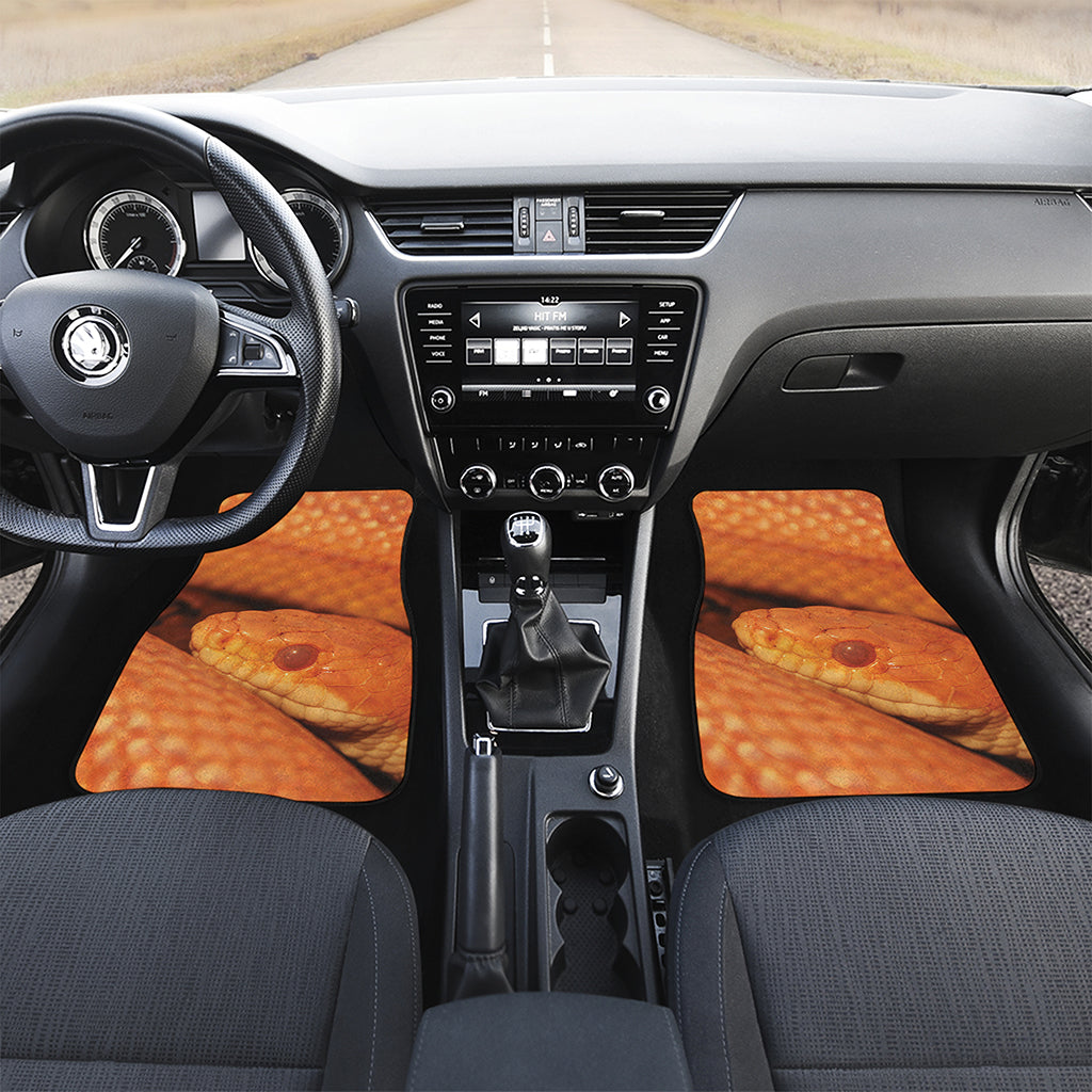 Orange Snake Print Front and Back Car Floor Mats