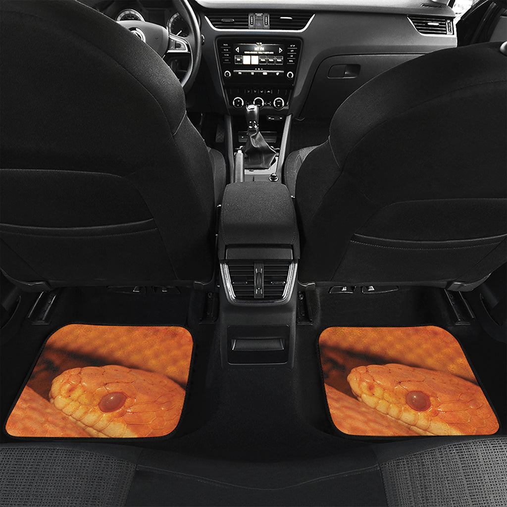 Orange Snake Print Front and Back Car Floor Mats