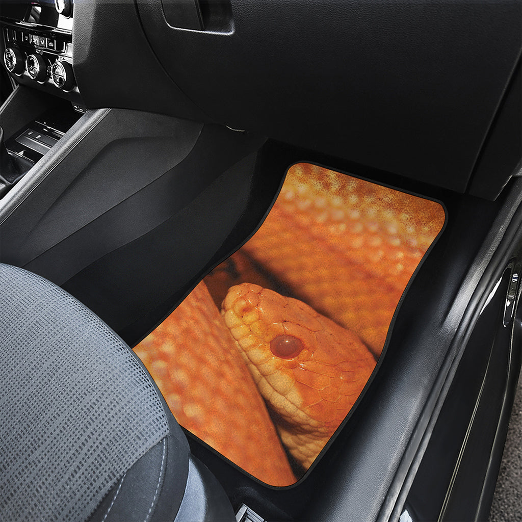 Orange Snake Print Front and Back Car Floor Mats