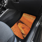 Orange Snake Print Front and Back Car Floor Mats