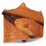 Orange Snake Print Hooded Blanket