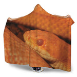 Orange Snake Print Hooded Blanket