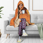 Orange Snake Print Hooded Blanket