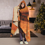 Orange Snake Print Hooded Blanket